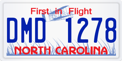 NC license plate DMD1278
