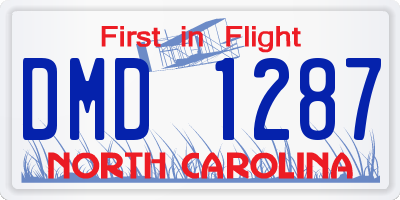 NC license plate DMD1287
