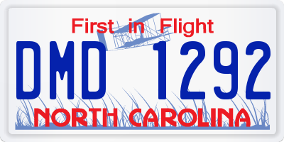 NC license plate DMD1292