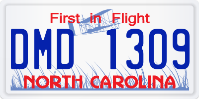 NC license plate DMD1309