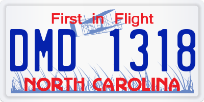 NC license plate DMD1318