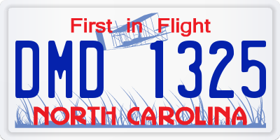 NC license plate DMD1325