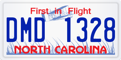 NC license plate DMD1328
