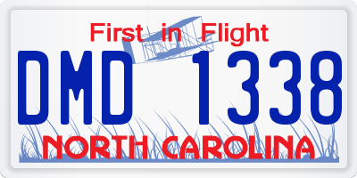 NC license plate DMD1338