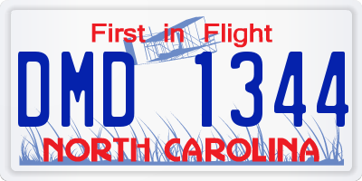 NC license plate DMD1344