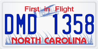 NC license plate DMD1358