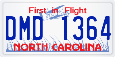 NC license plate DMD1364
