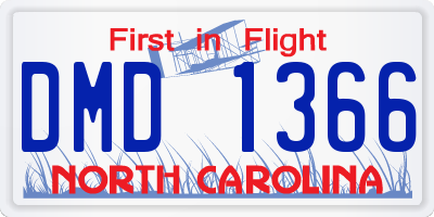 NC license plate DMD1366