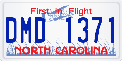 NC license plate DMD1371