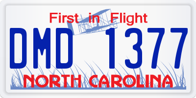 NC license plate DMD1377