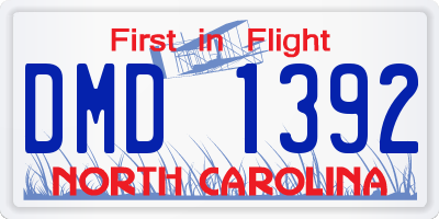 NC license plate DMD1392