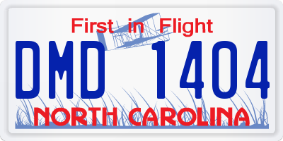 NC license plate DMD1404