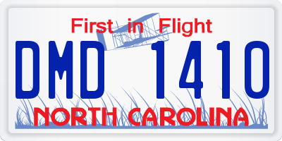 NC license plate DMD1410