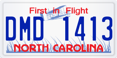 NC license plate DMD1413
