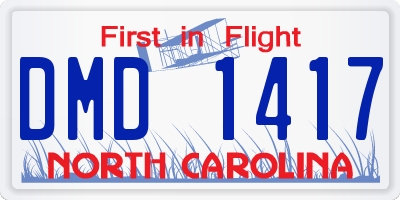 NC license plate DMD1417