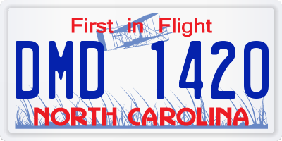 NC license plate DMD1420