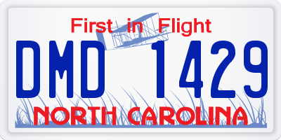 NC license plate DMD1429