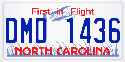 NC license plate DMD1436