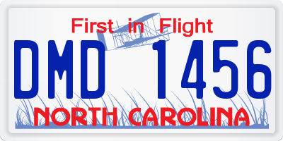 NC license plate DMD1456