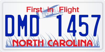 NC license plate DMD1457