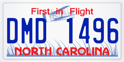 NC license plate DMD1496