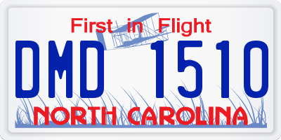 NC license plate DMD1510