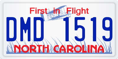 NC license plate DMD1519