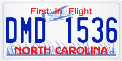 NC license plate DMD1536