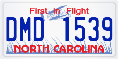 NC license plate DMD1539