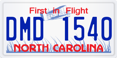 NC license plate DMD1540