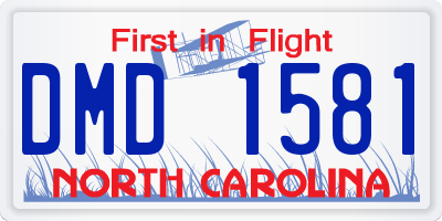 NC license plate DMD1581