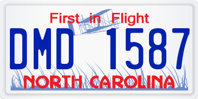NC license plate DMD1587