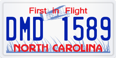 NC license plate DMD1589