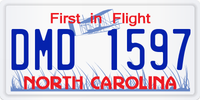 NC license plate DMD1597