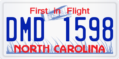 NC license plate DMD1598