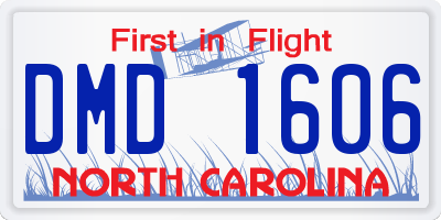 NC license plate DMD1606