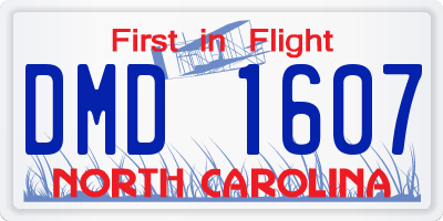 NC license plate DMD1607