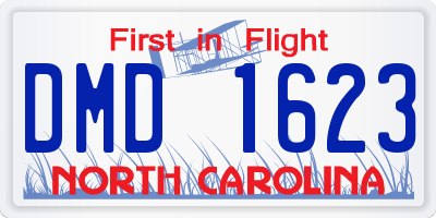 NC license plate DMD1623