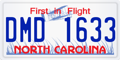 NC license plate DMD1633