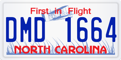 NC license plate DMD1664