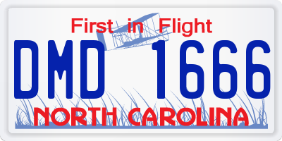 NC license plate DMD1666
