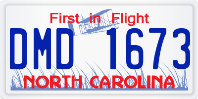 NC license plate DMD1673