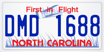 NC license plate DMD1688