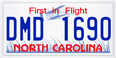 NC license plate DMD1690