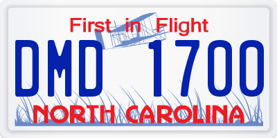 NC license plate DMD1700