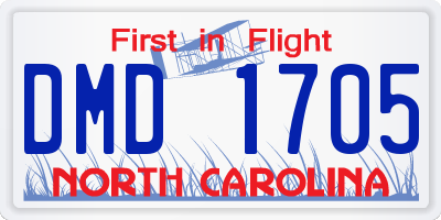 NC license plate DMD1705