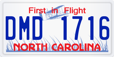 NC license plate DMD1716