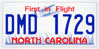 NC license plate DMD1729