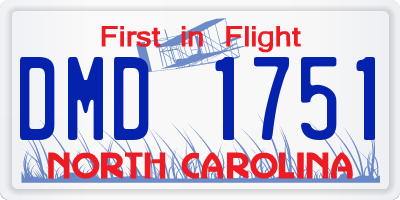 NC license plate DMD1751