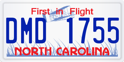 NC license plate DMD1755